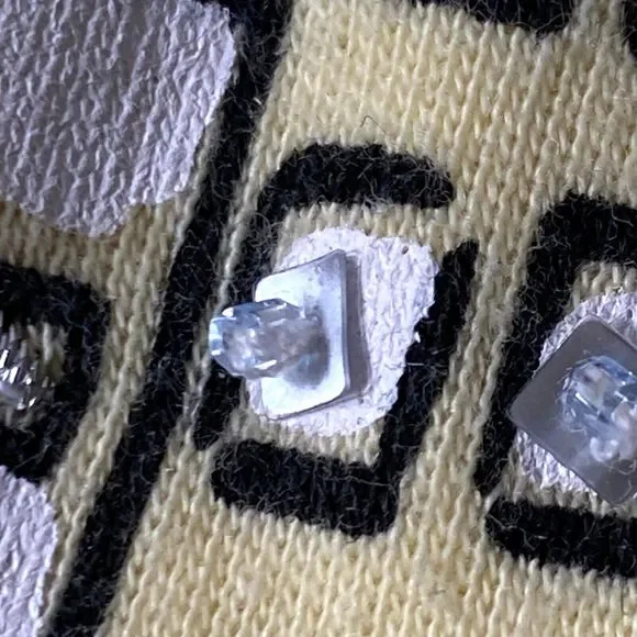 Koret Top Tee Women Large Yellow Multi Embellished Rhinestones Shopping Scenes - Picture 6 of 12